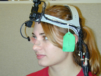 adult subject wearing eye tracker