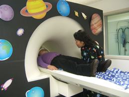child in fMRI simulator