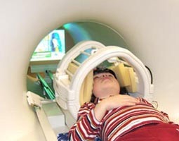 child in fMRI simulator