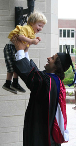 father and son at graduation