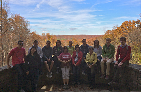 Smith Lab group pose at Brown County