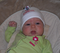 infant wearing head camera